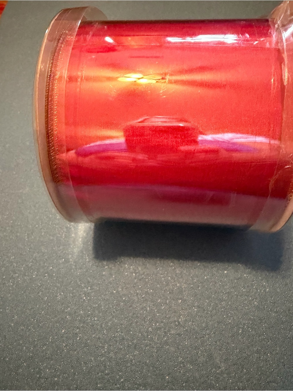 Red Decorative Ribbon Spool - Home Accents